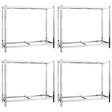 Vidaxl Tire Racks 2-skikt 4 st 110x40x110 cm stål silverfärgad