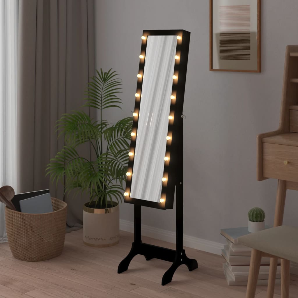 Vidaxl Mirror separado con LED 34x37x146 cm negro