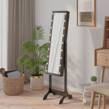 Vidaxl Mirror separado con LED 34x37x146 cm negro