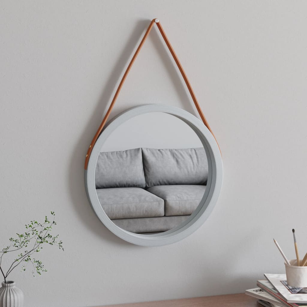 VidaXL wall mirror with tire Ø 45 cm silver colored