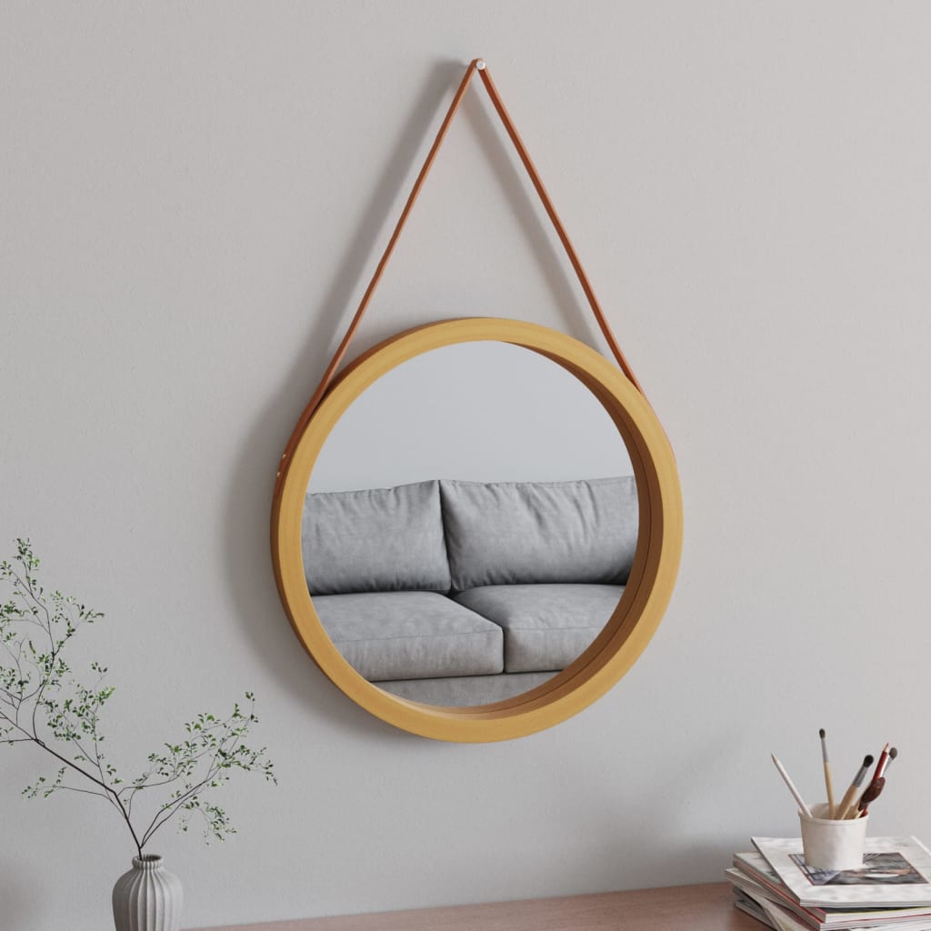 Vidaxl Wall Mirror s pneumatikou Ø 55 cm zlaté barvy