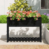 Plantilla Vidaxl con estante 111.5x34.5x81 cm de pino sólido de pino negro