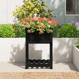 Vidaxl Planter med hylle 54x54x81 cm Solid Pine Pine Black