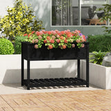 Vidaxl -planter med hylle 111.5x54x81 cm Solid Pine Pine Black