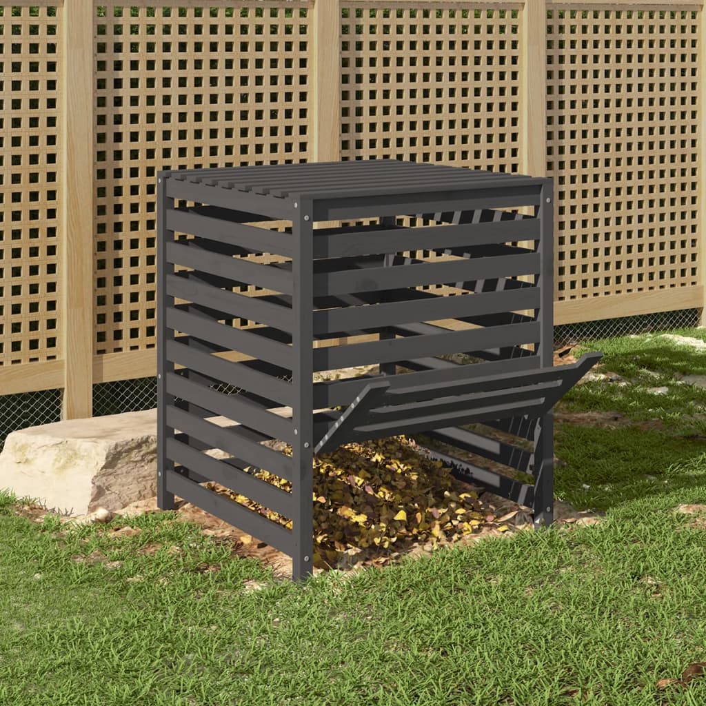 Vidaxl Compost Bin 82,5x82,5x99,5 cm stałego szarości sosny