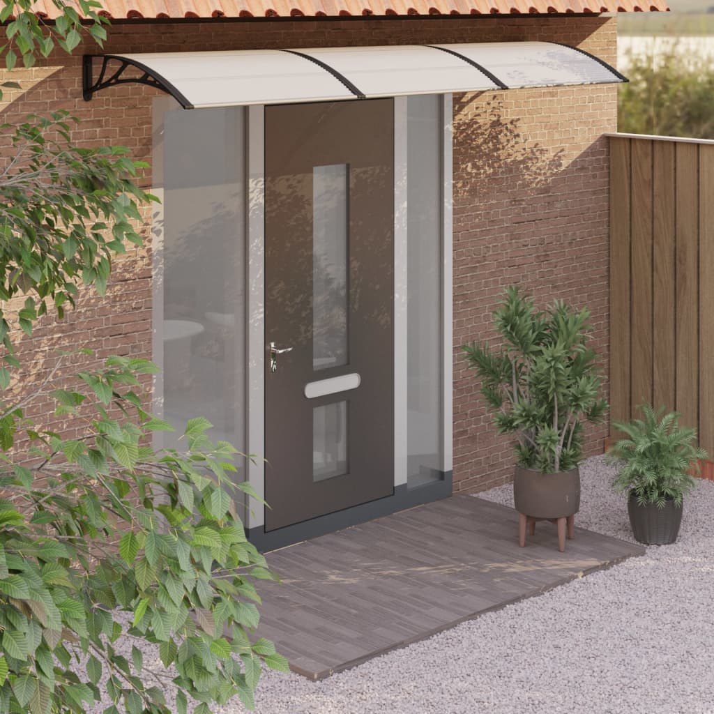 Vidaxl -Tür -Baldachin 300x75 cm Polycarbonat schwarz und transparent