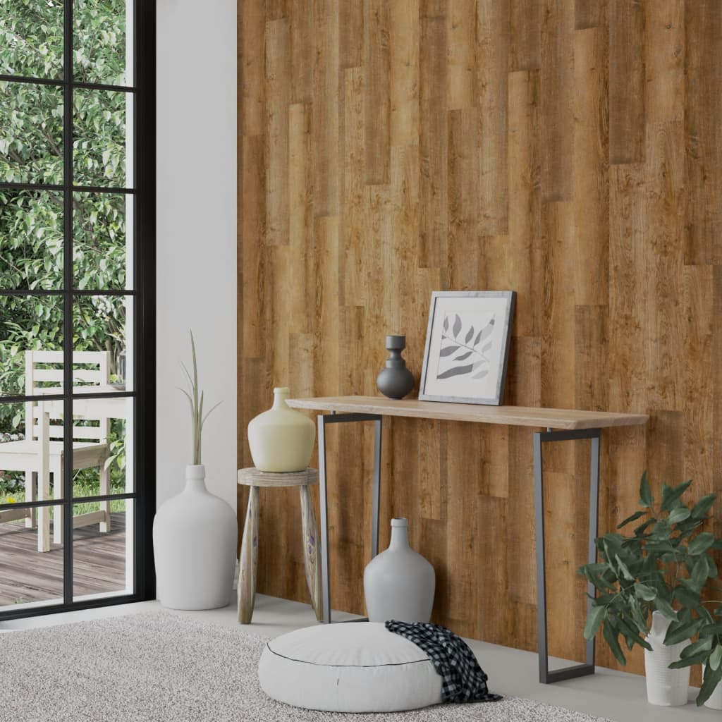 Vidaxl Wall panels Wood look 2.06 m² PVC Brown