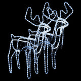 Vidaxl Chrëschtdagsfigur Reindeer mat bewegende Kapp 2 PC 76x42x87 cm kale wäiss