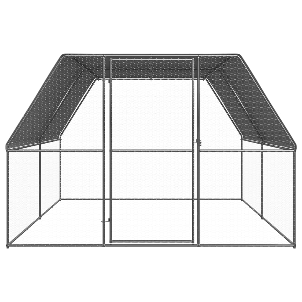 VidaXL Buitenhok for chickens 3x4x2 m galvanized steel