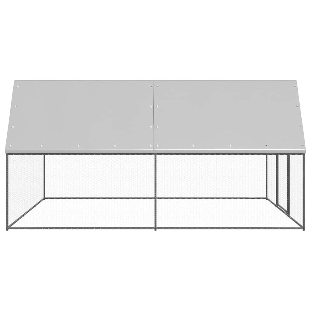 VidaXL Buitenhok for chickens 3x4x2 m galvanized steel