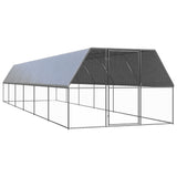 Vidaxl Outdoor Loft pro kuřata 3x12x2 m galvanizovaná ocel