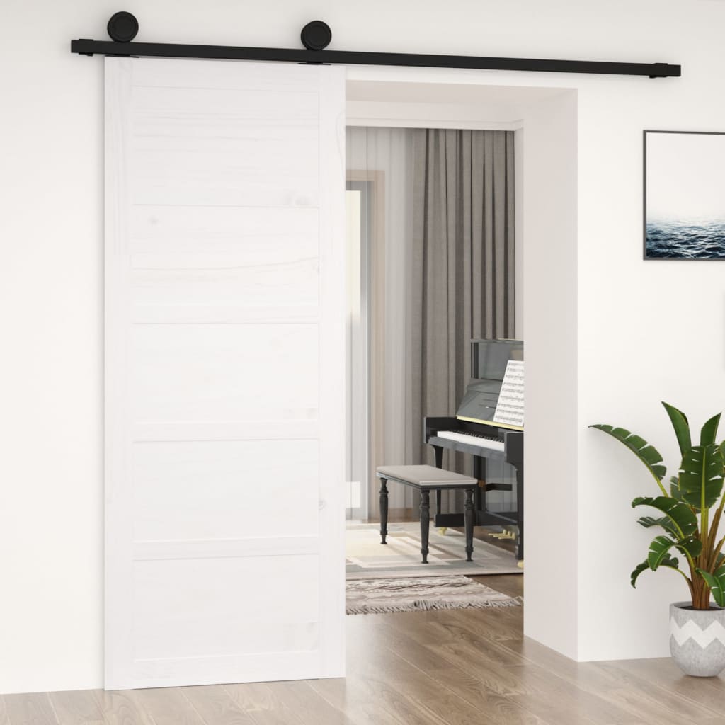 Puerta corredera de Vidaxl 80x1.8x204.5 cm de pino sólido blanco