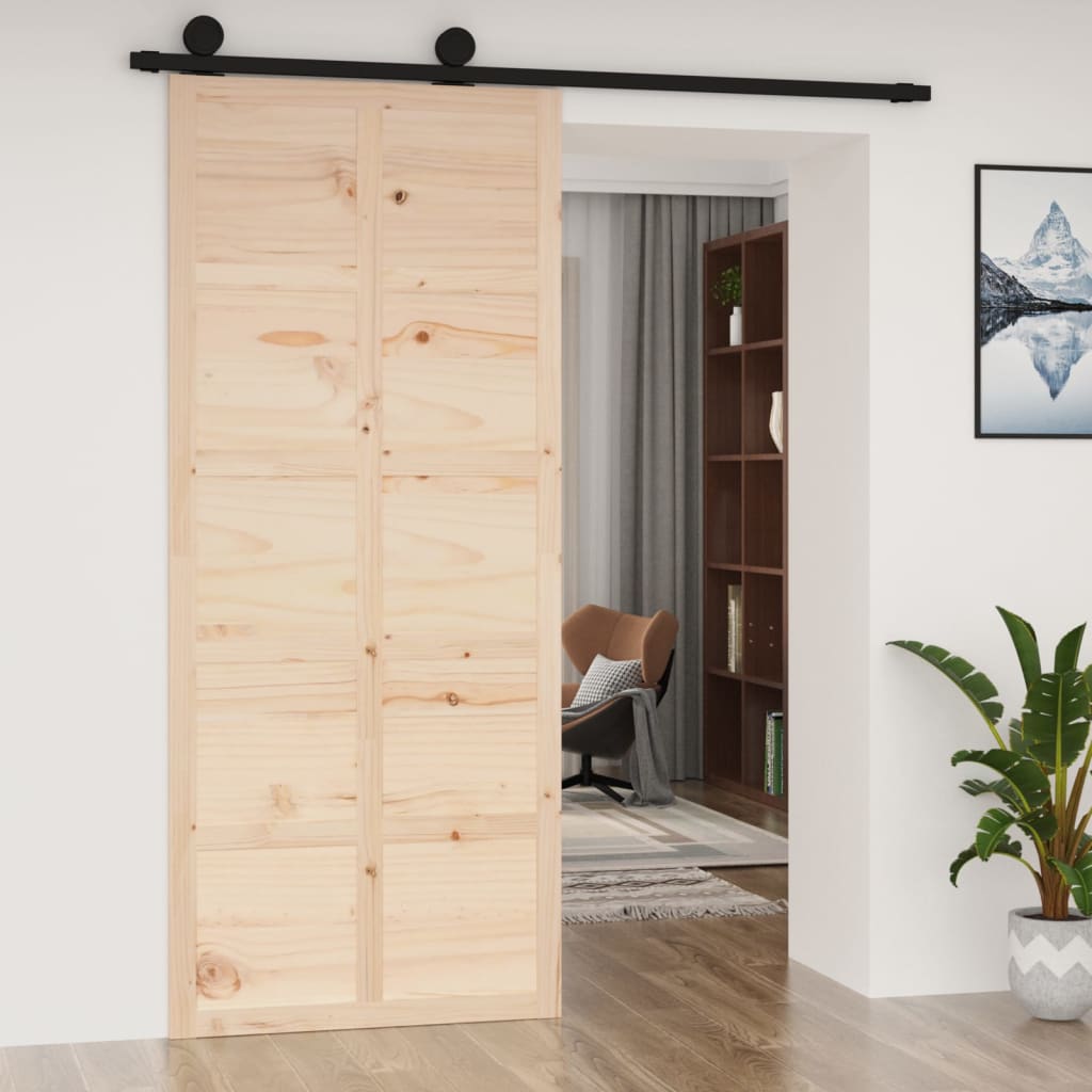 Vidaxl Porte coulissante 90x1.8x214 cm Pine solide