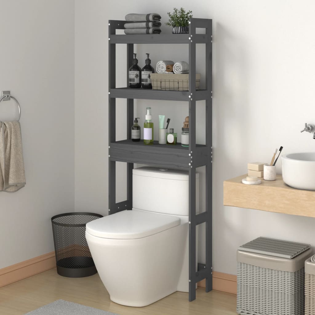 Vidaxl toilet rack 63x26x171 cm Solid pine Gray