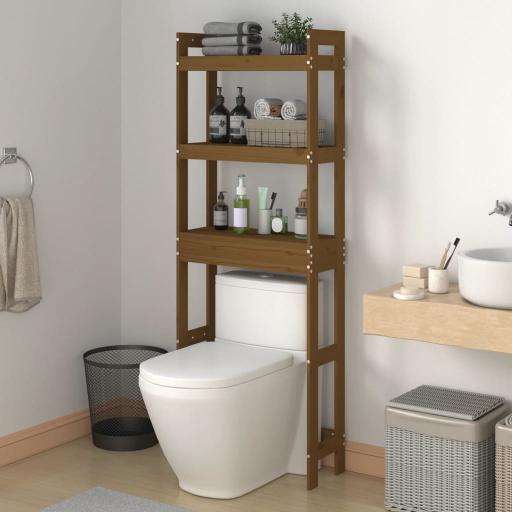 Vidaxl toilet rack 63x26x171 cm Solid pine honey brown