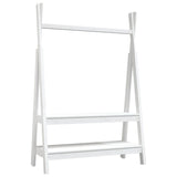 Vidaxl Ropa Rack 100x45.5x150 cm Pino sólido White