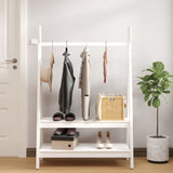 Vidaxl Ropa Rack 100x45.5x150 cm Pino sólido White