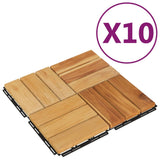 Vidaxl Terrace Tiles 10 PCS 30x30 cm de madera de teca sólida