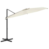 Vidaxl flytende parasol med aluminiumstang 300x300 cm sandhvit