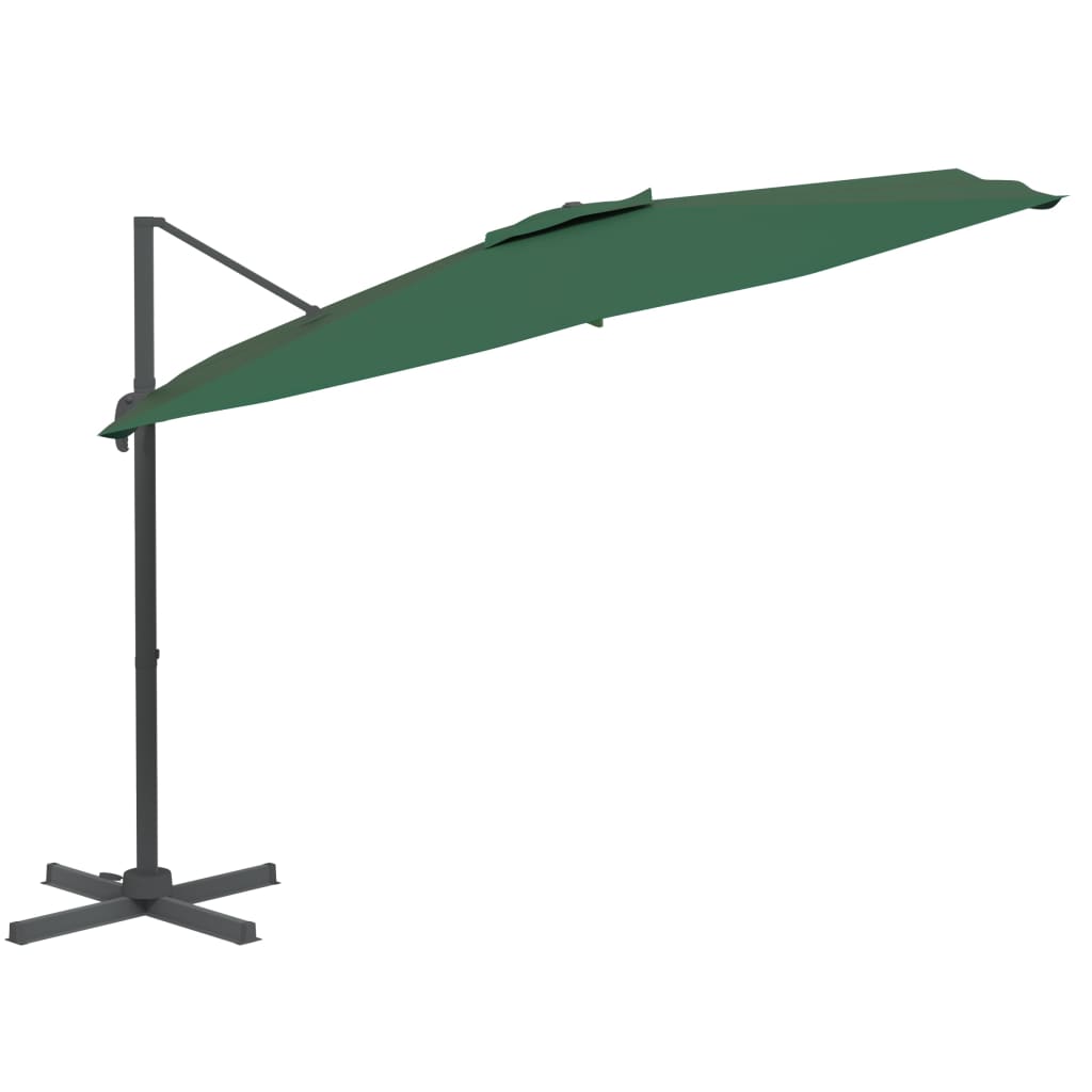 VidaXL Zweefparasol met aluminium paal 300x300 cm groen