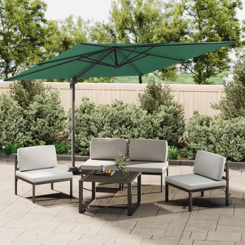 VidaXL Zweefparasol met aluminium paal 300x300 cm groen