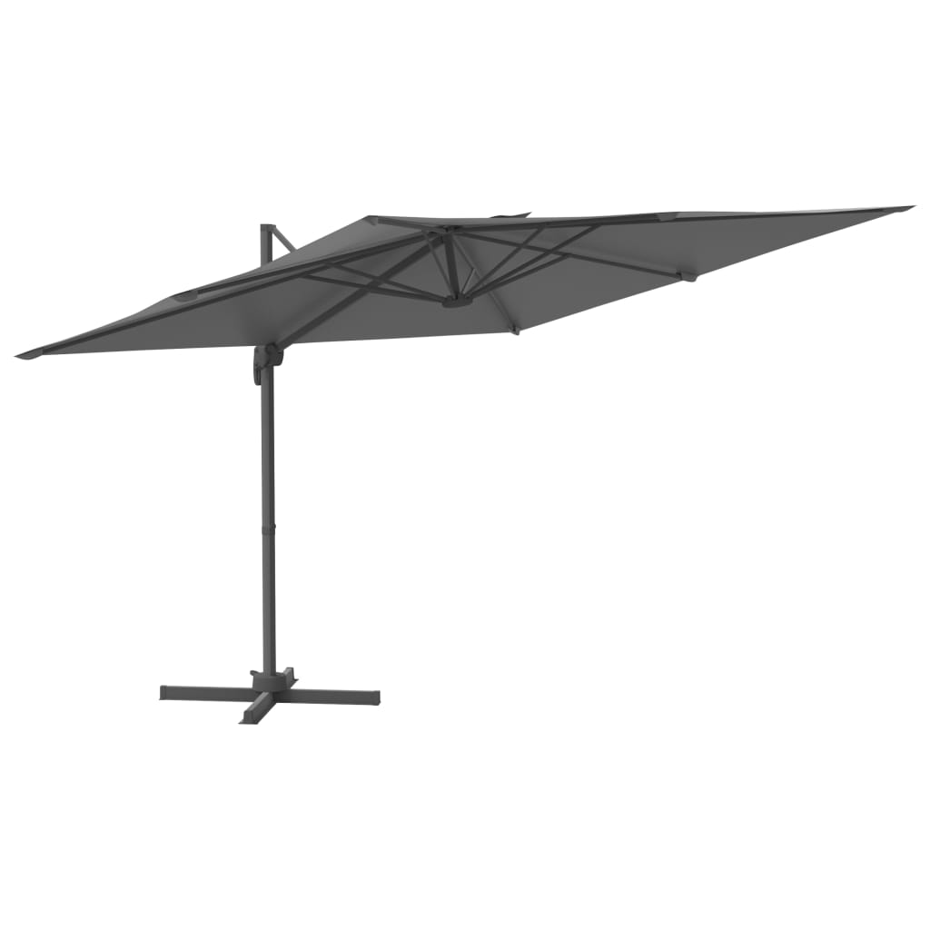 Vidaxl Parasol flottant avec poteau en aluminium 300x300 cm coloré d'anthracite