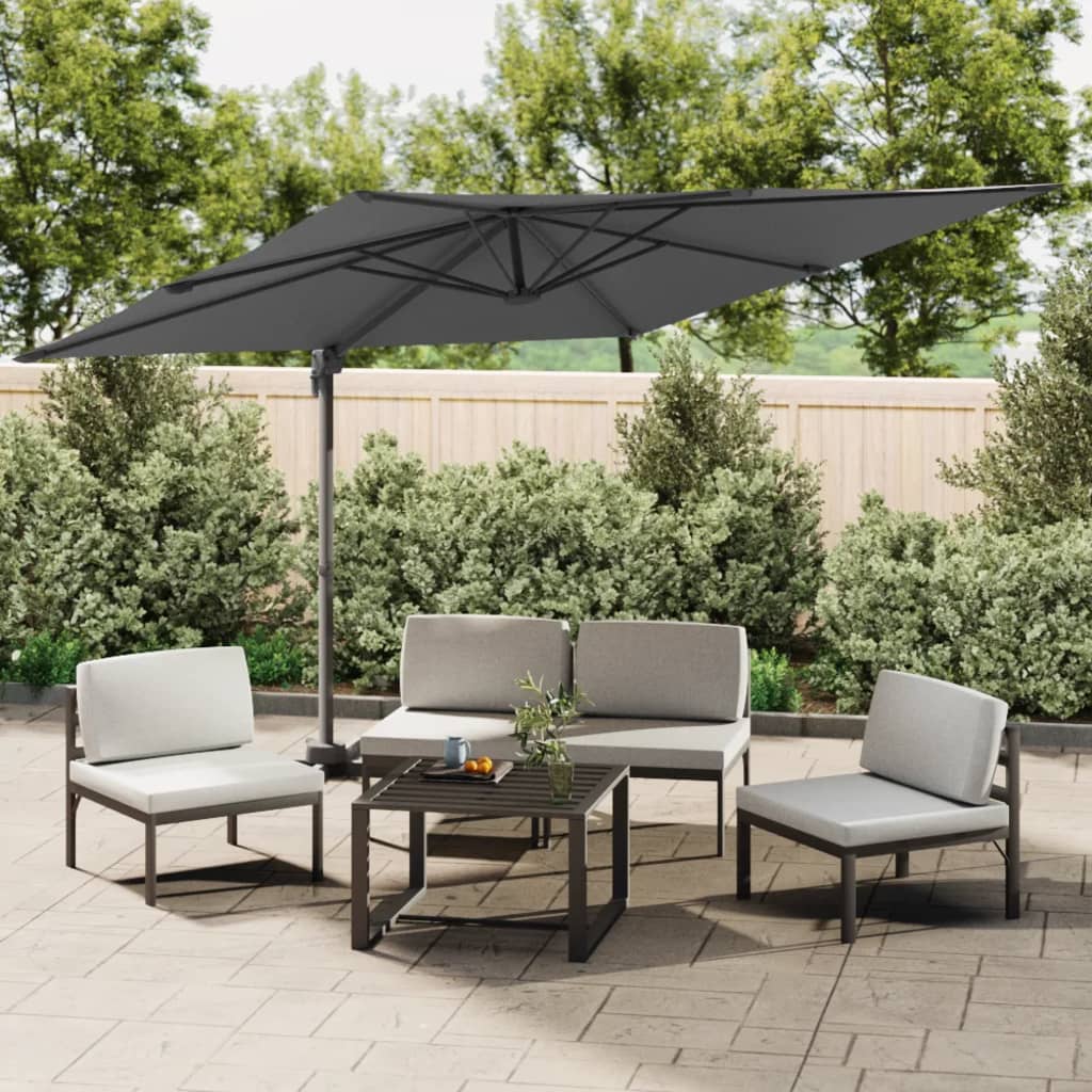 Vidaxl Floating Parasol con polo in alluminio 400x300 cm Antracite colorato