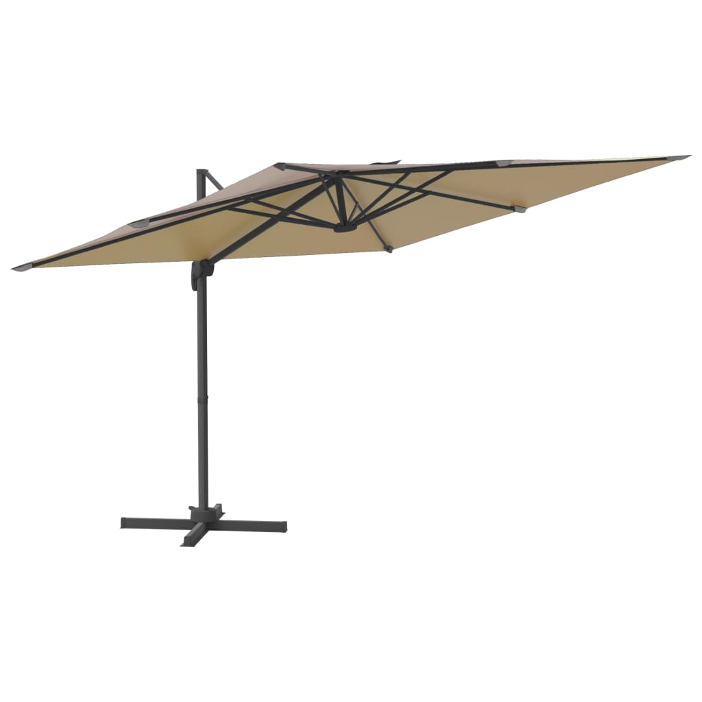 Vidaxl pływający parasol z aluminiowym biegunem 400x300 cm taupe