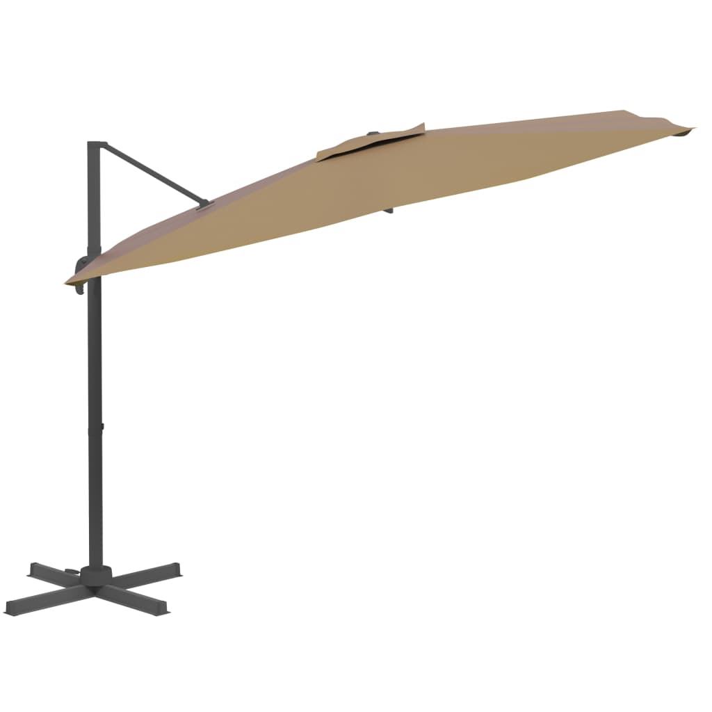 Vidaxl pływający parasol z aluminiowym biegunem 400x300 cm taupe