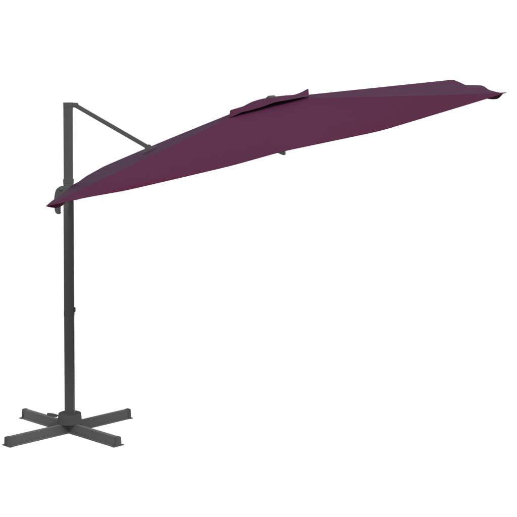 VidaXL Zweefparasol met aluminium paal 400x300 cm bordeauxrood