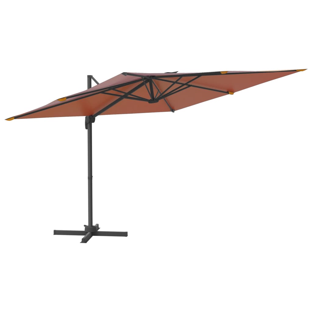 VidaXL Zweefparasol met aluminium paal 300x300 cm terracottakleurig