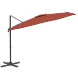 VidaXL Zweefparasol met aluminium paal 400x300 cm terracottakleurig