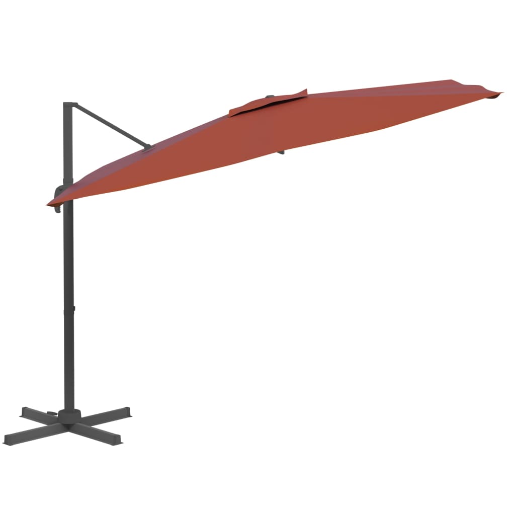 Vidaxl Floating Parasol med aluminiumstang 400x300 cm terracotta -farvet