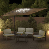 Vidaxl -schwimmendes Parasol mit LED -Beleuchtung 400x300 cm Taupe