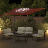 Vidaxl Floating parasol with LED lighting 400x300 cm terracotta-colored