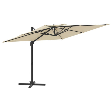 Parasol flottant vidaxl avec toit double 300x300 cm blanc