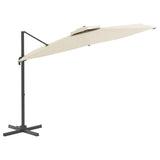 Vidaxl Floating Parasol med dobbelt tag 400x300 cm sandhvid