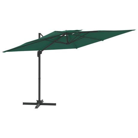 Vidaxl Parasol flottant avec toit double 300x300 cm vert