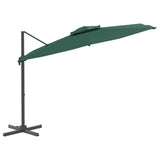 VidaXL Zweefparasol met dubbel dak 300x300 cm groen