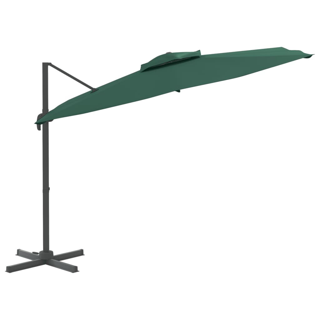 VidaXL Zweefparasol met dubbele bovenkant 400x300 cm groen