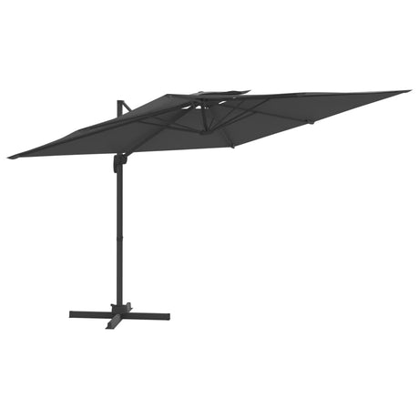 Vidaxl Parasol flottant avec un double toit 300x300 cm anthracite -colored