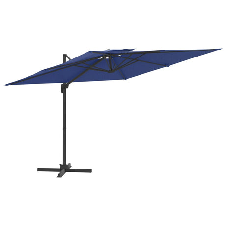 Parasol flottant vidaxl avec toit double 300x300 cm bleu azure