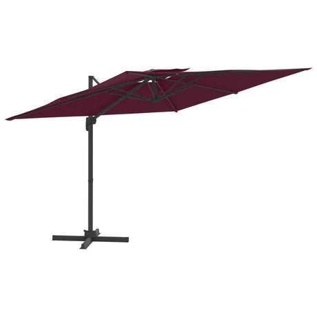 Vidaxl Parasol flottant avec un double toit 300x300 cm rouge borgogne