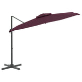 Bidaxl flytande parasol med dubbelt tak 300x300 cm Bourgogne Red