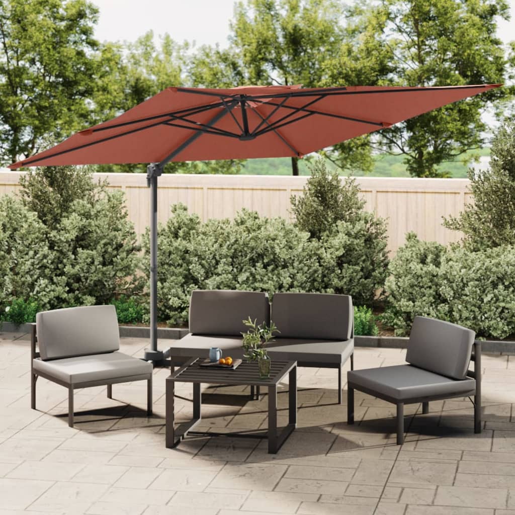 Vidaxl flytande parasol med dubbel topp 300x300 cm terrakotta