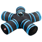 Vidaxl Cat Tunnel 5 volte da 25 cm Polyester Black and Blue