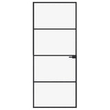 VidaXL Binnendeur 83x201,5 cm gehard glas en aluminium smal zwart