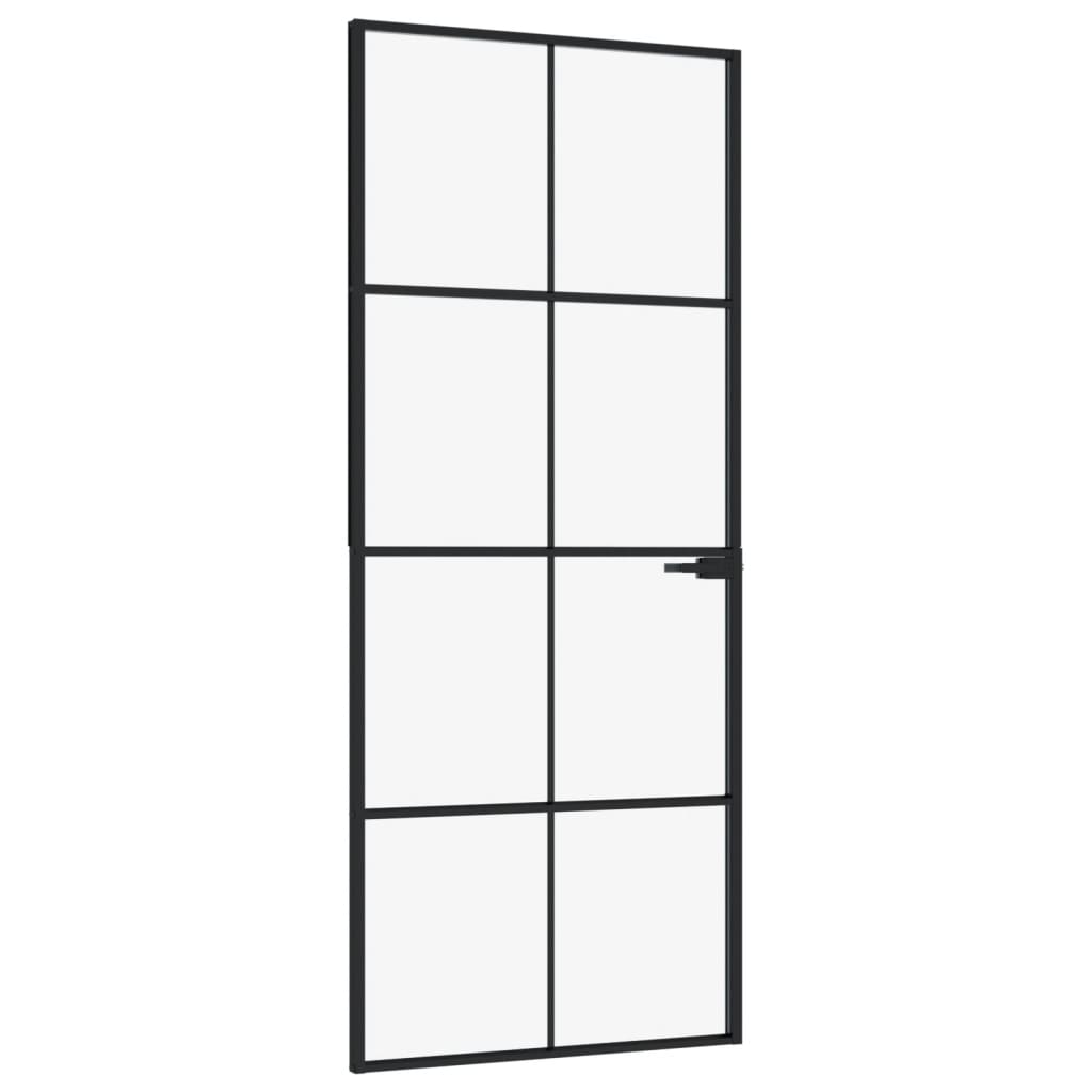 VidaXL inner door 83x201.5 cm hardened glass and aluminum narrow black