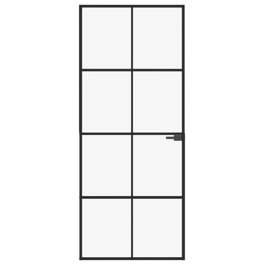 VidaXL inner door 83x201.5 cm hardened glass and aluminum narrow black