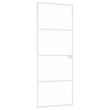 VidaXL Binnendeur 76x201,5 cm gehard glas en aluminium smal wit